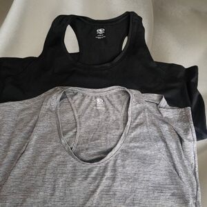 Athletic Works Black and Gray Tank Tops